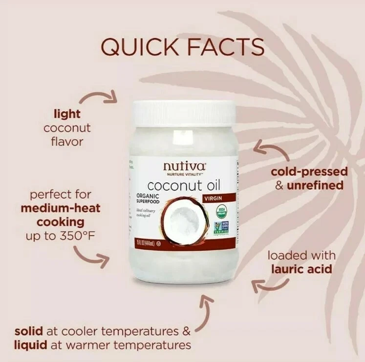 Virgin coconut oil - Nutiva , Organic, 444 mL / 15 oz. - Image 2 of 4