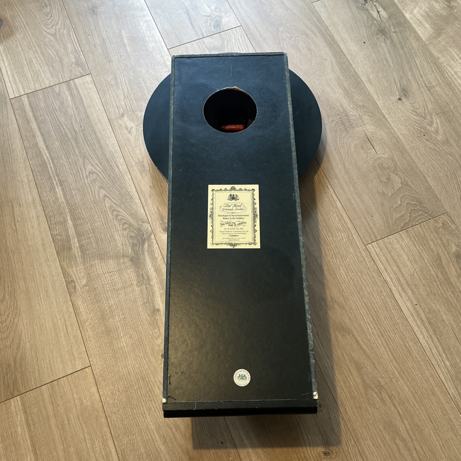 Vintage Thomas Kent Greenwich London Wooden Wall Clock In Black And Gold eBay