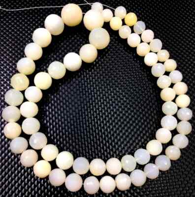 Extremely Rare~Natural Ethiopian Opal Faceted Beads Round  9-14.MM Opal Beads.