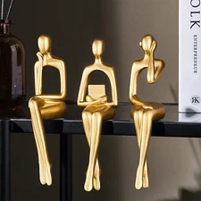 Gold Statue Home Decorations for Living Room,Shelf Decor Modern Bookshelf Decor