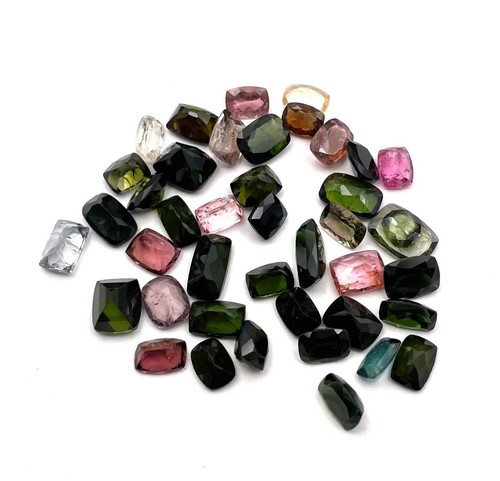 Natural Multi Tourmaline Cushion Cut Loose Gemstone Lot 10 Pcs 5*6-6*9 MM 10 CT - Picture 4 of 4