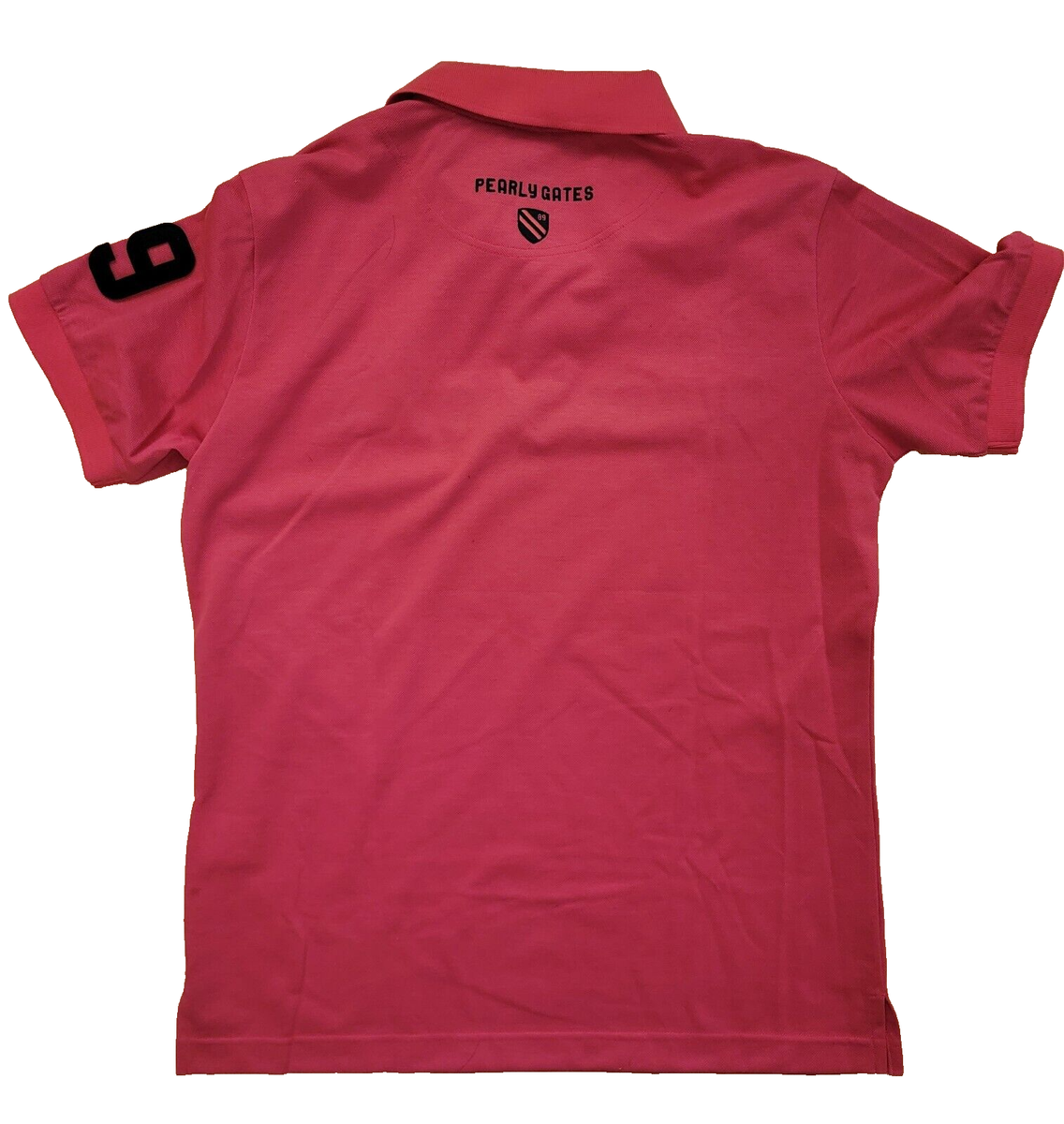 Pearly Gates Women Golf Polo Pink Sz 4 Made Japan Luxury S/S