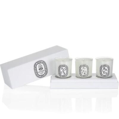 Diptyque Berries, Fig Tree, Roses 3 X 2.5 oz Candle Gift Set | NEW