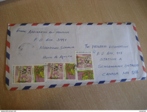 1988 Mogadishu East Africa To Scarborough Ontario Canada Air Mail Cancel Cover - Picture 1 of 1