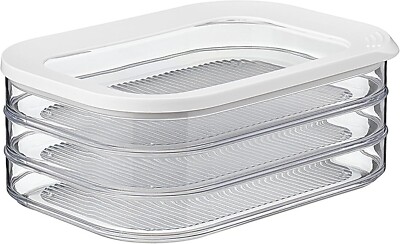 MEPAL Modula Rounded Food Storage Box w/Lid BPA-Free Nordic White 17oz -Set of 3