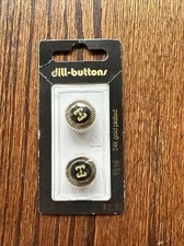 New - Vintage - Dill Buttons #1516 24k Gold Plated 15 MM 5/8 In