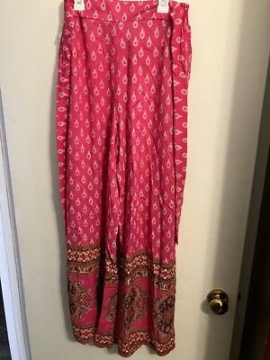 NWT Francesca s Mi Ami Pink Tiewaistbo Pants Pull On M