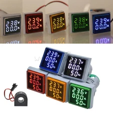 AC50-380V 0-100A 22mm 3-in-1 Voltmeter Ammeter Frequency Digital Volt AMP Meter