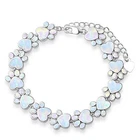 Hawaii White Opal Dog Paw Bracelet 925 Sterling Sliver Jewelry For Women Girls