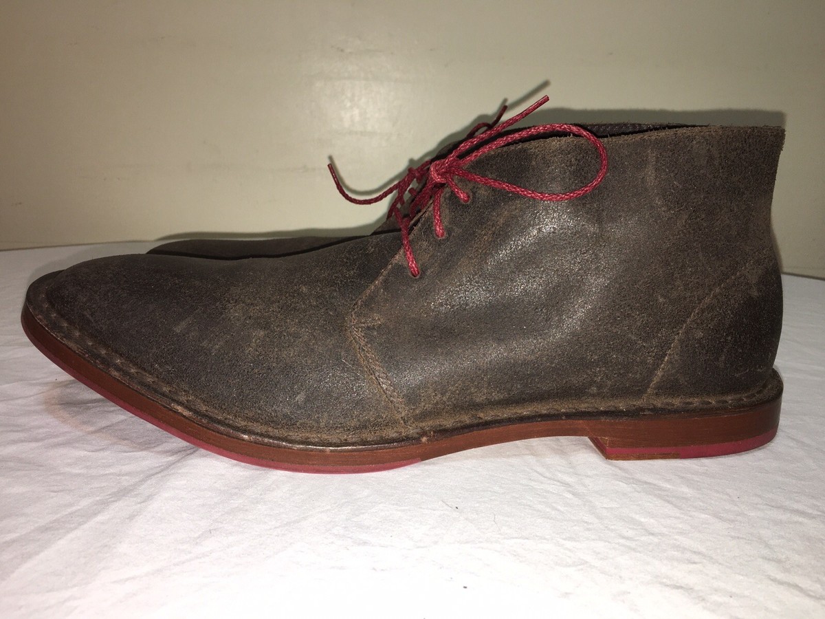 Cole Haan Mens Paul Chukka Boot Size 9 Brown Distressed Leather Plain Toe LaceUp Cole Haan Men main image 4