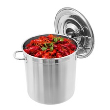 37 QT Stainless Steel Seafood Boil Pot With Basket Heavy Duty Cooking Pot W/ Lid