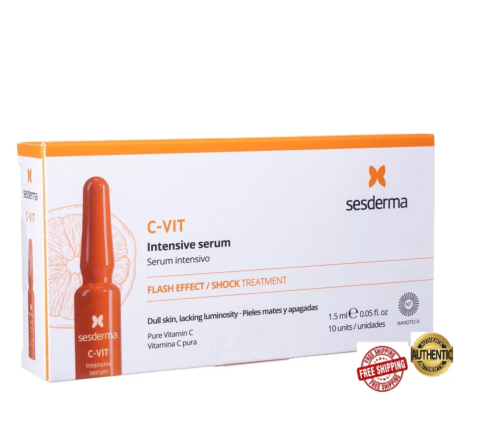 Sesderma C-Vit Intensive Serum Ampolas 10 x 0,05 fl oz VENDEDOR DOS EUA VALIDADE 01/2028 - Imagem 2 de 3