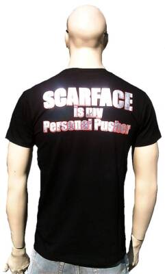 De Puta Madre 69 Scarface is my Personal Pusher Black Foil Clubwear T-Shirt S L