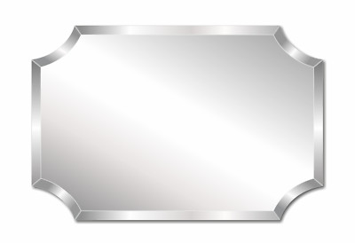 Pro Safe Glass Frameless 20'' x 38'' Rectangle Scallop Mirror