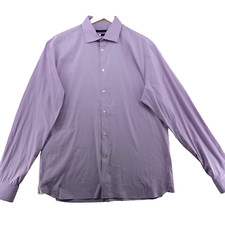 John Varvatos USA Men's Size 17 Striped Cotton/Nylon Long Sleeve Dress Shirt