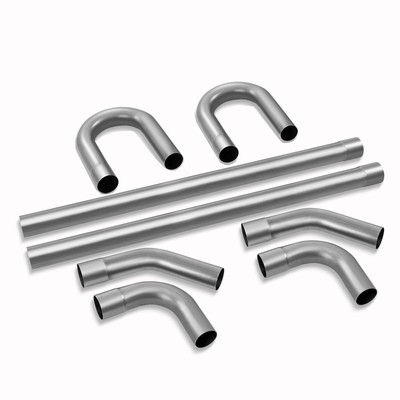 8PCS DIY Stainless Steel Exhaust Pipe Kit,Including Mandrel Bend Pipe (2.25'')