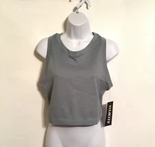 Velocity Arona Blue Ribbed Crop Active Tank Top SLV-1717T Womens Size XL NWT