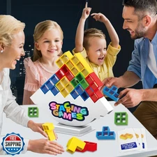 iuuoi 64 PCS Tetra Board Game for Kids and Adults, Balance Stacking Game for 