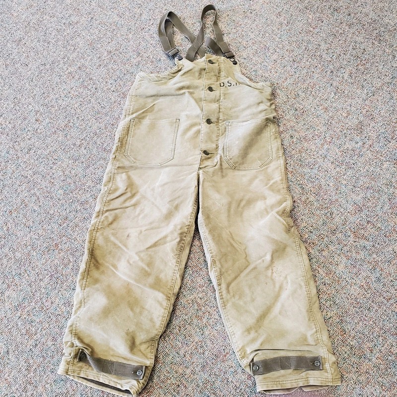 US Navy Dept WWII Overalls Contract NXsx51855 M Straps, Buttons, Zip, Lined USA 