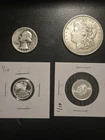 Lot of FOUR (4) SILVER Coins / Check Description For Details