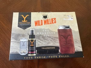Yellowstone Wild Willies The Wrangler Beard Kit Beard oil Brush Coozie & Opener
