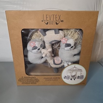 Levtex Baby  Imani Musical Mobile Brand New Plush Sloths 