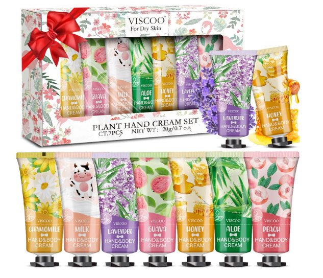 Pack de 7 Set de Regalos Crema de Manos para Mujer,Loción de Manos para Regalos de Cumpleaños para Mujer T