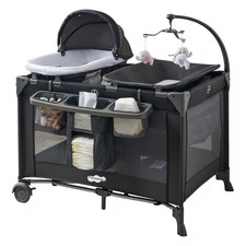 4-in-1 Baby Playard with Bassinet, Changing Table and Sleep Nest   Portable Safe