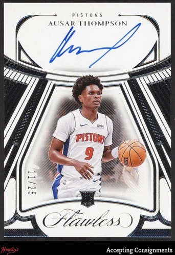 2023-24 Panini Flawless Rookie Autograph Ausar Thompson 11/25 RC AUTO PISTONS
