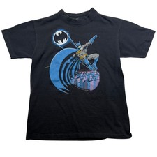 Vintage 1988 Anvil Batman DC Comics Youth XL Bat Signal Single Stitch T Shirt
