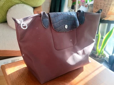 NWT LONGCHAMP Le Pliage Type M Medium Handheld Travel Tote Gunmetal Grey AUTHNTC
