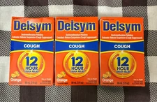 Lot Of 3 Delsym 12 Hour Cough Relief, Orange Flavor, 3 oz. FREE SHIP Exp 11/2027