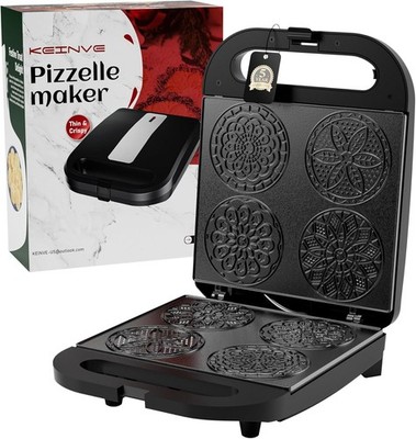 Pizzelle Maker Machine, 4 * 4'' Mini Non-stick Electric Pizzelle Cookie Baker