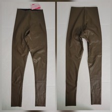 Commando Faux Leather Leggings Womens SZ M Brown Chocolate High Rise Pull On NEW
