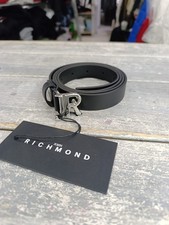 LIVE cintura Uomo JOHN RICHMOND nera Pelle Fibia Argento/nero 110 cm