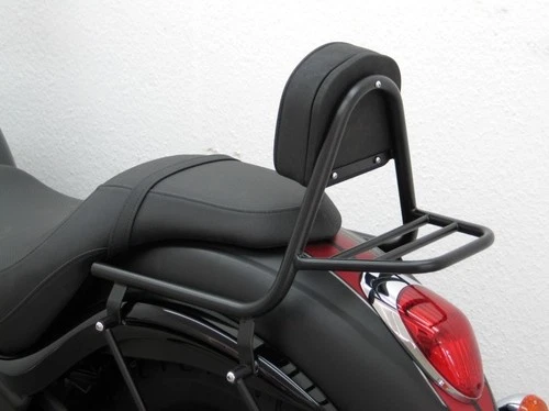 Sissy bar backrest for VN 900 custom black with carrier Kawasaki