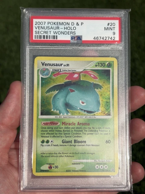 Pokemon Venusaur 20/132 Secret Wonders Holo Rare 2007 PSA 9 Graded Cert 46742742