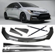 Carbon Fiber Front Bumper Lip Chin Spoiler Splitter For Toyota Side Skirt Body