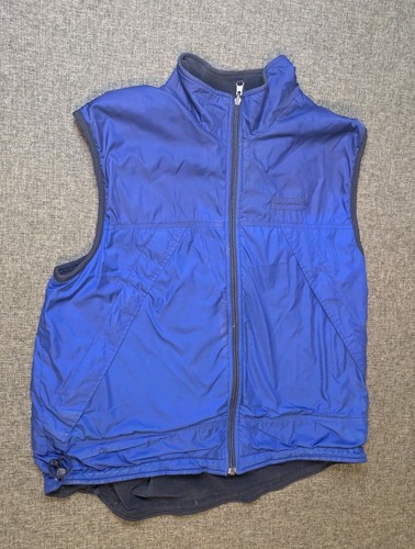Polo Sport, Vintage Polo Sport Ralph Lauren Blue Reversible Fleece Full Zip Vest Jacket Sz L