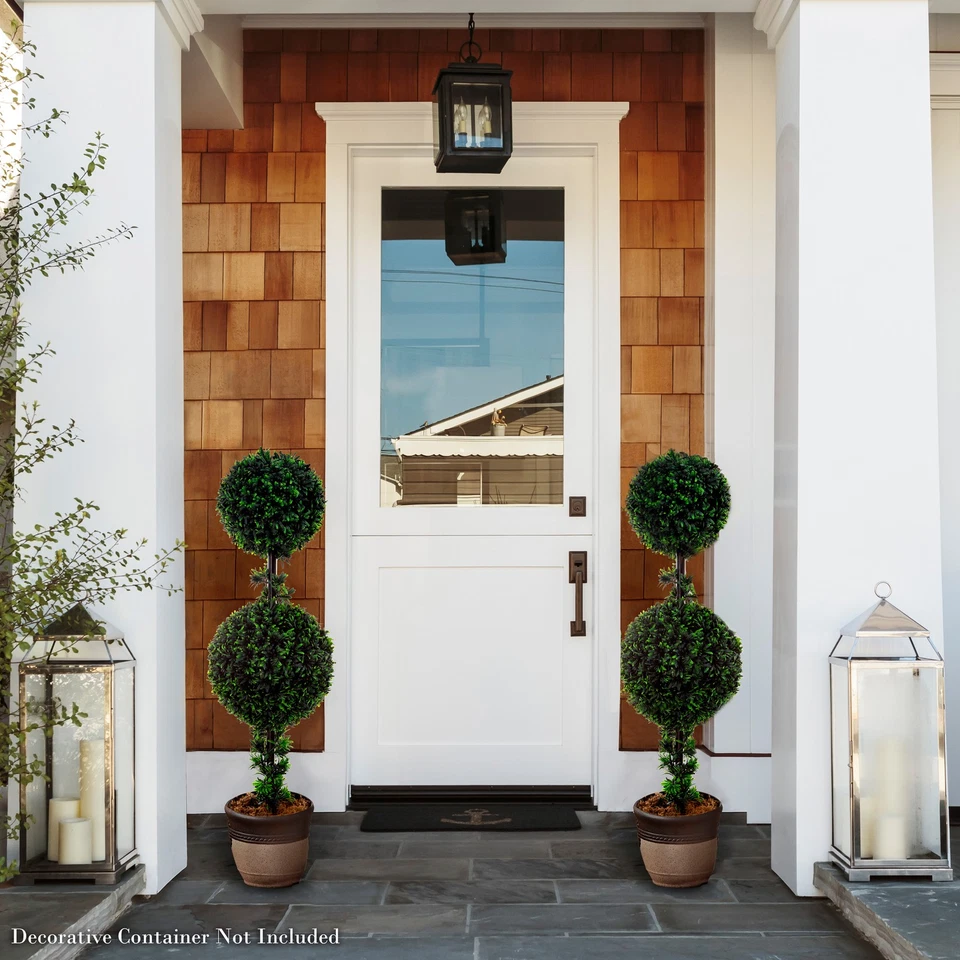 Podocarpus Artificial 36 Pulgadas Doble Bola Estilo Imitación Planta Interior o Exterior Foto 4 de 4