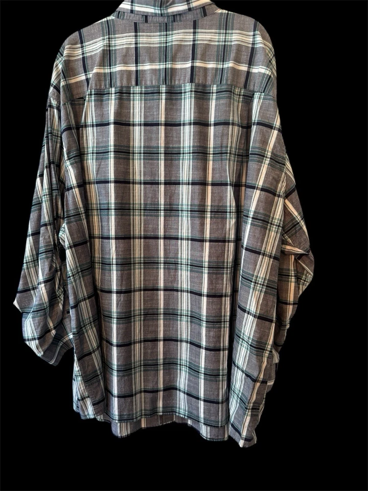 Camisa Synergy Para Hombre Talla 5XL Azul/Blanco Rayas Manga Larga Abotonada 100% Algodón Foto 3 de 4