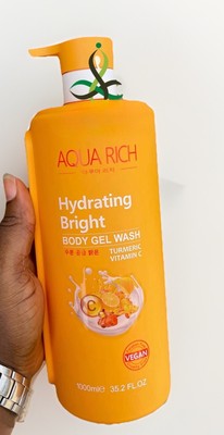 Aqua Rich Hydrating Bright Body Gel Wash 1000ml (Vitamin C & Tumeric)