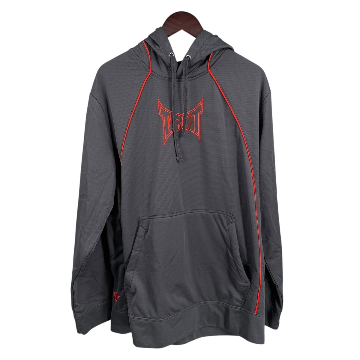 Tapout Hoodie Mens 2XL Gray Red Pullover MMA Athletic Sweatshirt