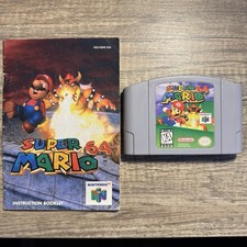 Super Mario 64 N64 NUS-NSME-0 + Manual Authentic OEM Tested Clean Working Cart