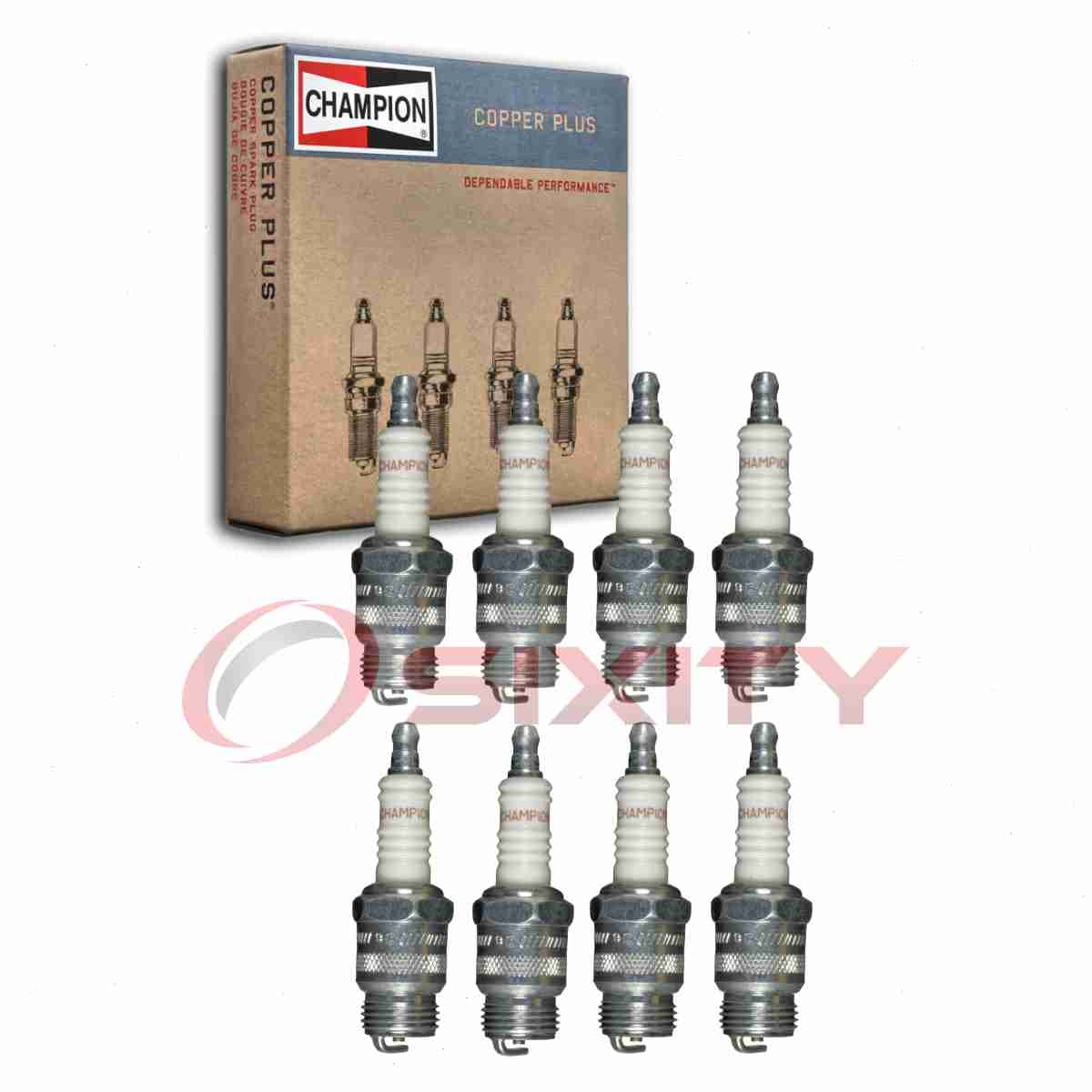 8 pc Champion Copper Plus Spark Plugs for 1968 Dodge D300 Pickup 5.2L V8 ce