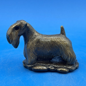 D L DEBBIE ENGLE BRONZE LIMITED EDITION SCULPTURE OF A SEALYHAM TERRIER DOG