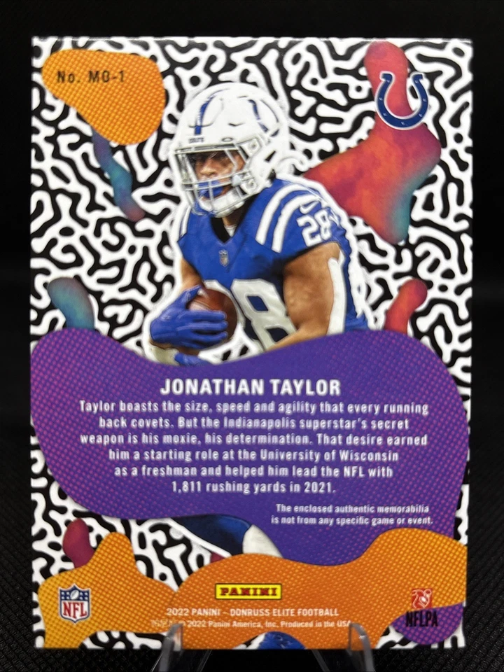 2022 Panini Donruss Elite - Moxie Jonathan Taylor #MO-1 (MEM) - Image 2 of 2