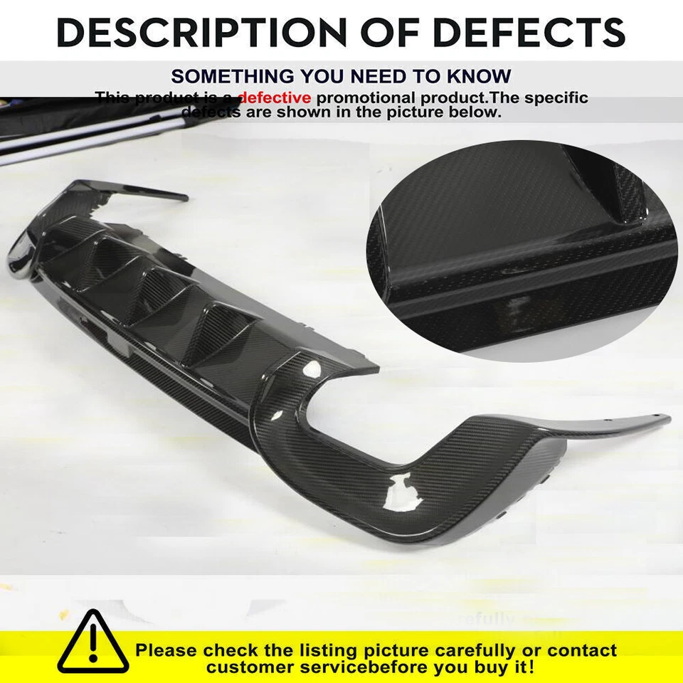 For Audi A4 B9.5 S-LINE S4 2020-2023 DRY CARBON FIBER Rear Bumper Lip Diffuser - Image 2 of 4