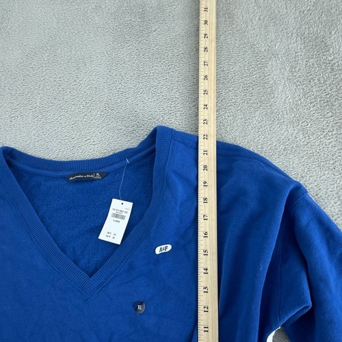 Abercrombie & Fitch Blue V-Neck Sweater XL  NWT 5342 - Picture 7 of 10