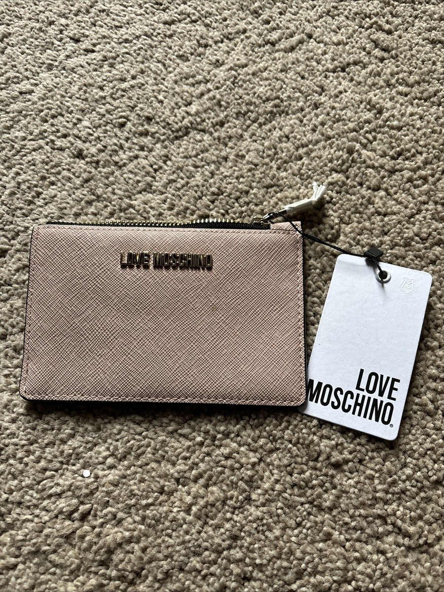Love Moschino Small Coin Purse Small Zip Around Wallet Red Love